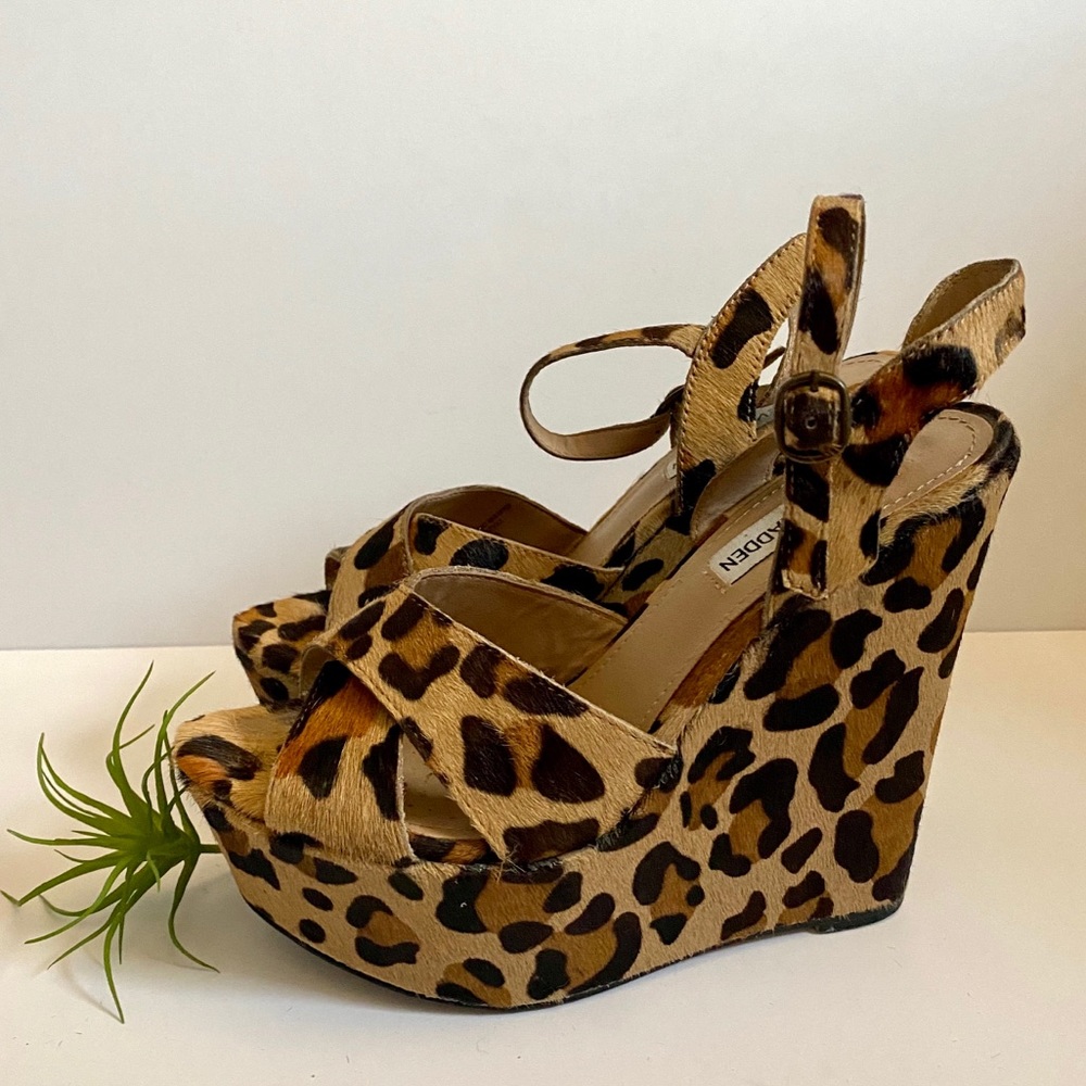 Steve Madden WestIII-L Leopard Print PlatformWedge